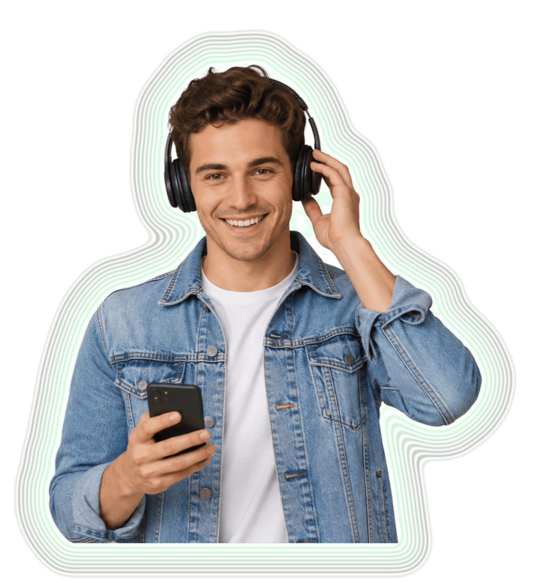 Student listening to an IELTS recording with headphones