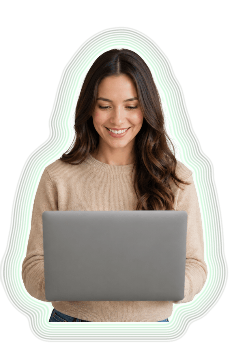 Student writing an IELTS essay on a laptop